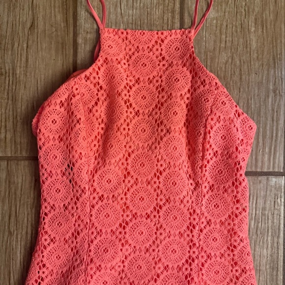 Lilly Pulitzer Costello Pucker Pink Breakers Crochet Knit  Dress X SMALL - Picture 8 of 13
